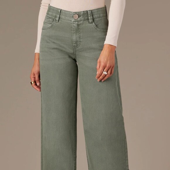 Wit and Wisdom - Sam Absolution High-Waisted Wide Leg Jeans in Green - Picture 1 of 4